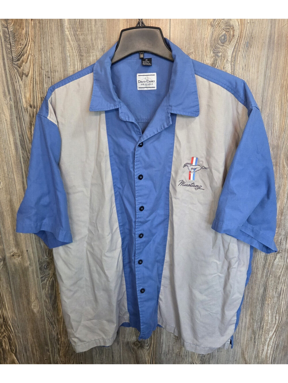 David Carey Originals Ford Mustang Embroidered Garage Shirt Size 3XL Car Show